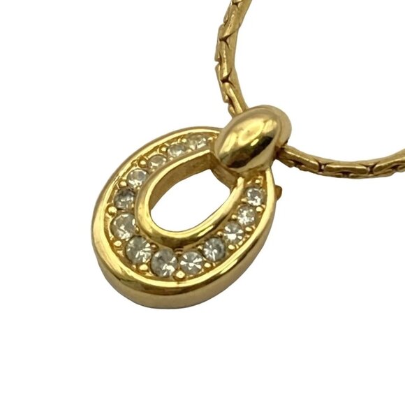 DIOR/ChristianDior - Gold Clear Hardware Rhinestones Necklace 185-063025 - Picture 1 of 4